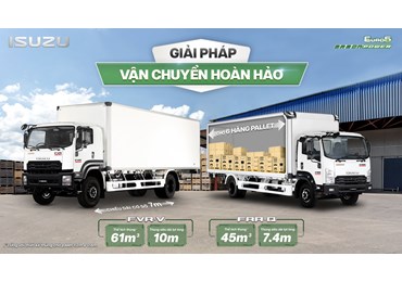 ISUZU VIỆT NAM RA MẮT XE TẢI FVR-V VÀ FRR-Q THÙNG SIÊU DÀI HOÀN TOÀN MỚI